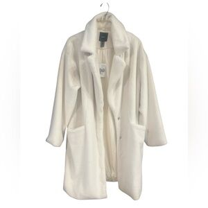 Forever 21 Faux Cream White Soft Coat NWT